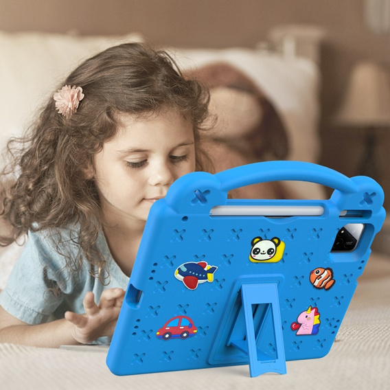 Dětské pouzdro pro Xiaomi Pad 7 / 7 Pro, Cute Patterns, se stojánkem, modré