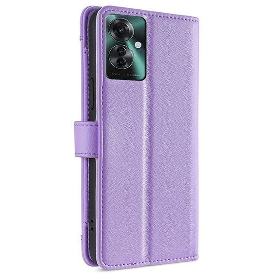 Klopové pouzdro pro Oppo Reno 11F 5G, Wallet Zipper Pocket, fialové