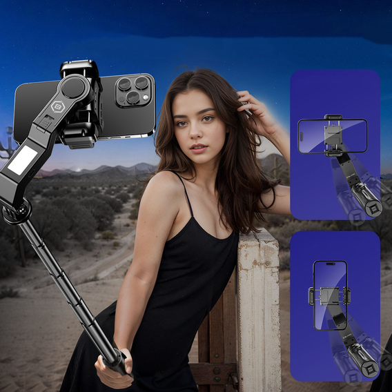 Blavec Selfie Stick Aluminium Fusion P07 s MagSafe, LED světly a dálkovým ovládáním