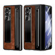 Pouzdro s podstavcem Leather+PC s průhledným okénkem a stylusem pro Samsung Galaxy Z Fold6 5G