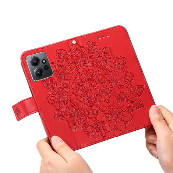 Klopové pouzdro pro Xiaomi Redmi Note 12 4G, Mandala Flower, červené