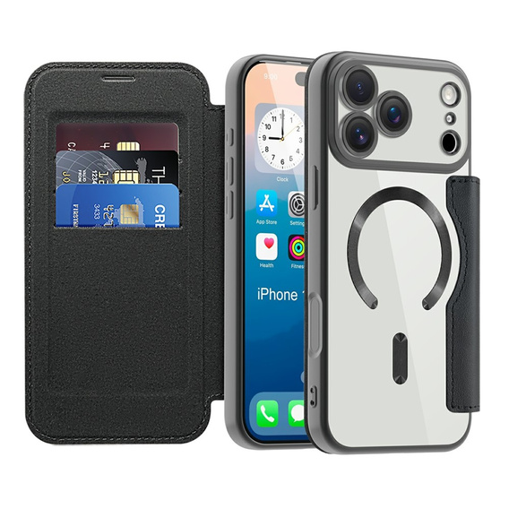 Peněženkové flipové pouzdro MagSafe RFID s ochranou fotoaparátu pro iPhone 17 Pro Max