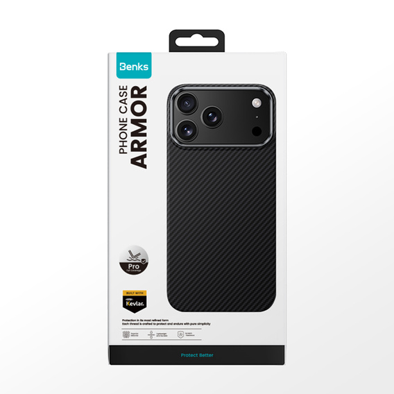 BENKS Kevlar Armor PRO Carbon Fiber 600D A069 pouzdro MagSafe pro iPhone 17 Pro