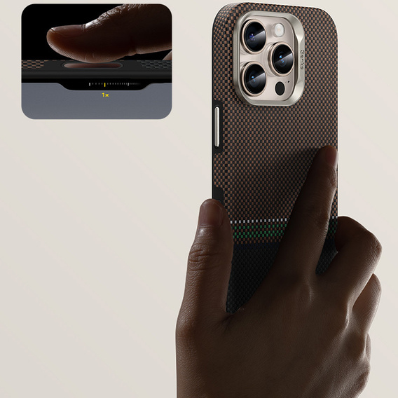 BENKS Kevlar Magnetic Armor Pro Prestige 600D Y065 pouzdro MagSafe s aktivním tlačítkem pro iPhone 16 Pro