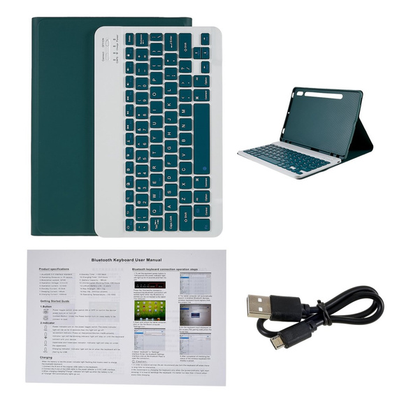 Pouzdro + klávesnice Samsung Galaxy Tab S7 T870/T875 / S8, Pen Slot, zelené