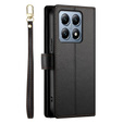 Klopové pouzdro pro Xiaomi 14T Pro, Wallet Zipper Pocket, černé