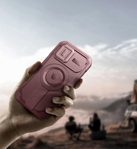 Pancéřové pouzdro Dexnor se stojánkem a spouští fotoaparátu, pro MagSafe pro iPhone 17