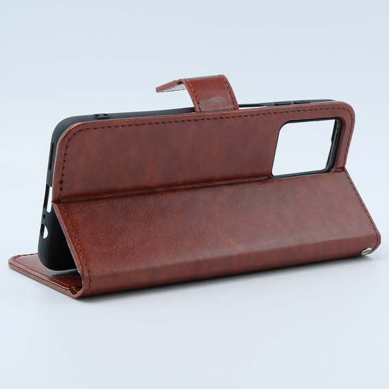 Klopové pouzdro pro Motorola Moto G54 5G, Crazy Horse Wallet, hnědé