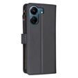 Klopové pouzdro pro Xiaomi Redmi 13C / Poco C65, Wallet Zipper Pocket, černé