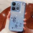 Pouzdro pro Infinix Smart 7 4G, Glitter Flower, modré