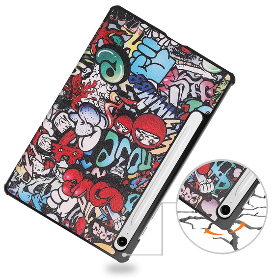 Pouzdro pro Samsung Galaxy Tab S10 Lite / S10 FE / S9 FE, s klopou, graffiti