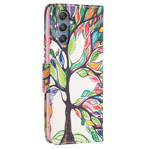 Klopové pouzdro pro Samsung Galaxy M34, Wallet, tree of life, bílé