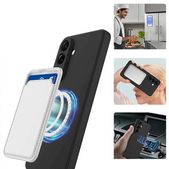 Silikonové pouzdro Lite pro MagSafe pro Samsung Galaxy A57 5G, černé