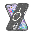 Pouzdro pro iPhone 17, pro MagSafe, třpytivé, průsvitné černé