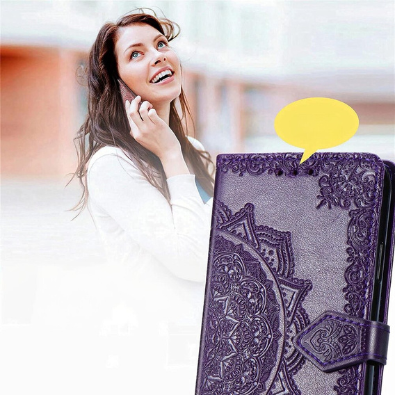 Klopové pouzdro pro Samsung Galaxy M55 5G, Mandala, fialové