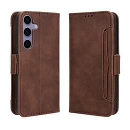 Klopové pouzdro pro Samsung Galaxy S25 FE, Card Slot, hnědé