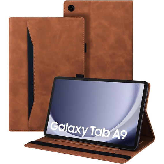 Pouzdro pro Samsung Galaxy Tab A9, Classic, s prostorem pro stylus, hnědé