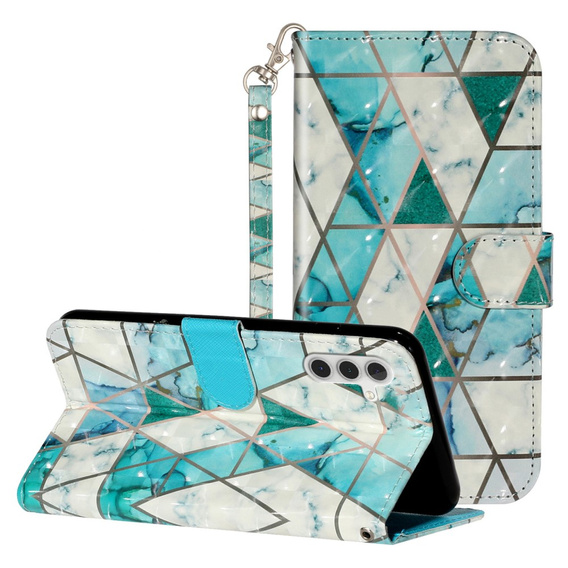 Klopové pouzdro pro Samsung Galaxy A35 5G, Wallet, Marble zelené