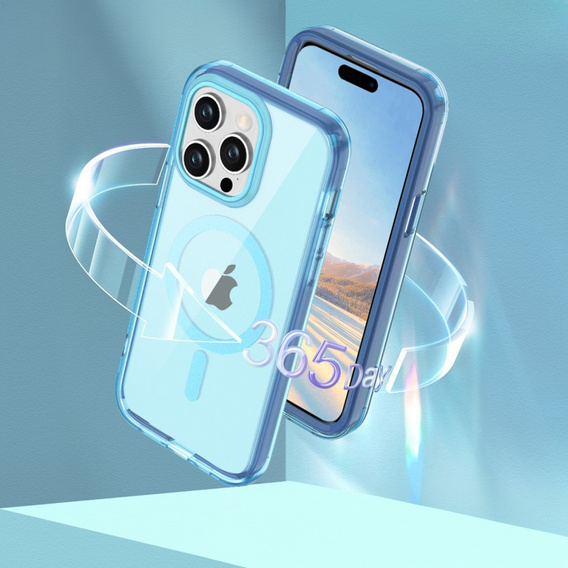 Pouzdro pro iPhone 16 Pro, Shockproof Hybrid, s fólií na displej, pro MagSafe, modré