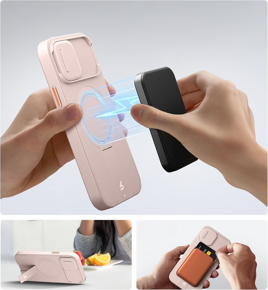 Pouzdro pro iPhone 12 / 12 Pro, Suritch Shockproof, pro MagSafe, růžové