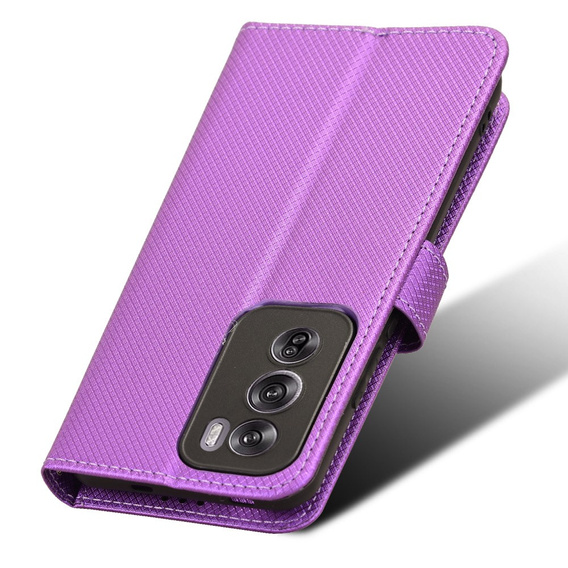 Klopové pouzdro pro Oppo Reno 12, Wallet Smart Magnet, fialové