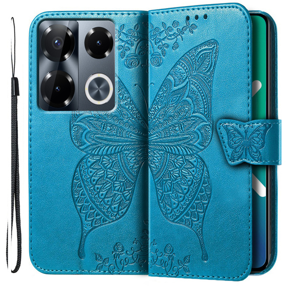 Klopové pouzdro pro Infinix Note 40 Pro Plus, Butterfly, modré