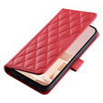 Pouzdro s klopou pro Samsung Galaxy A55 5G, Rhombus Crossbody Leather, červené