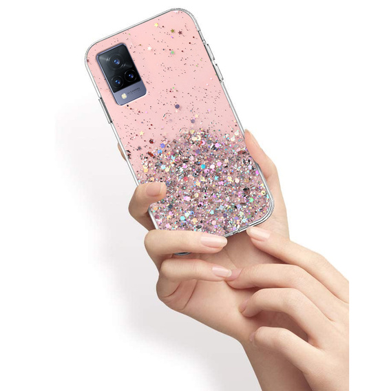 Pouzdro pro Vivo V21 5G, Glittery, růžové