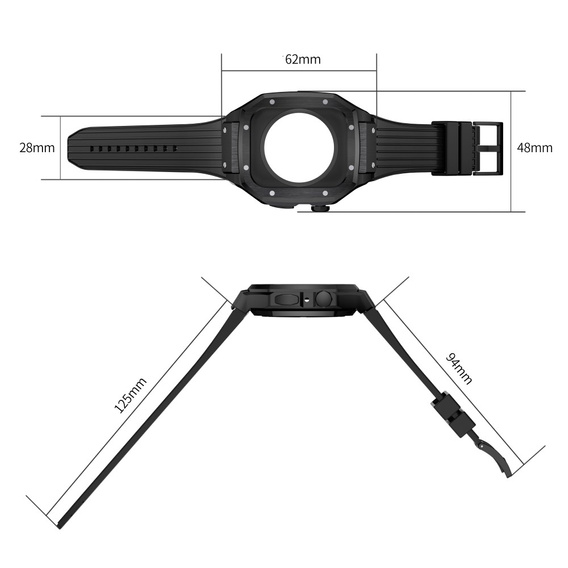 Silikonový řemínek s pouzdrem pro Apple Watch 1/2/3/4/5/6/7/8/9/10/SE/Ultra/Ultra 2 42/44/45/49MM