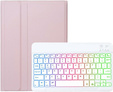 Pouzdro s podsvícenou bluetooth klávesnicí pro iPad 10.9 2022 (10 gen.), růžové