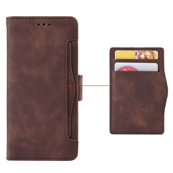 Klopové pouzdro pro Xiaomi Poco F7 Pro, Card Slot, hnědé