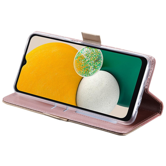 Flipové pouzdro pro Samsung Galaxy A54 5G, Wallet Pocket Zipper Lace, růžové