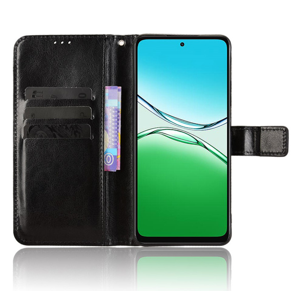 Klopové pouzdro pro Oppo A5 5G / A5m, Crazy Horse Wallet, černé