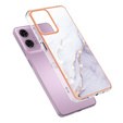 Ochranné pouzdro pro Motorola Moto G24 / G24 Power / G04, Marble Slim Case, bílé