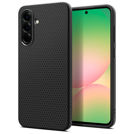 Pouzdro Spigen pro Samsung Galaxy A56 5G, Liquid Air, černé + 9H tvrzené sklo