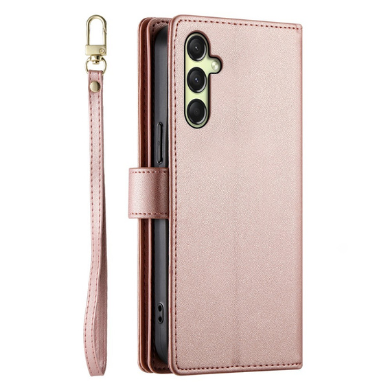 Klopové pouzdro pro Samsung Galaxy A36 5G, Wallet Zipper Pocket, růžové