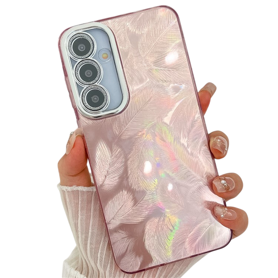 Pouzdro pro Samsung Galaxy A36 5G / A56 5G, Feather, růžové