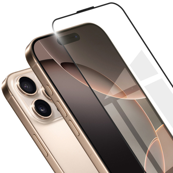 3D tvrzené sklo pro iPhone 16 Pro, černé