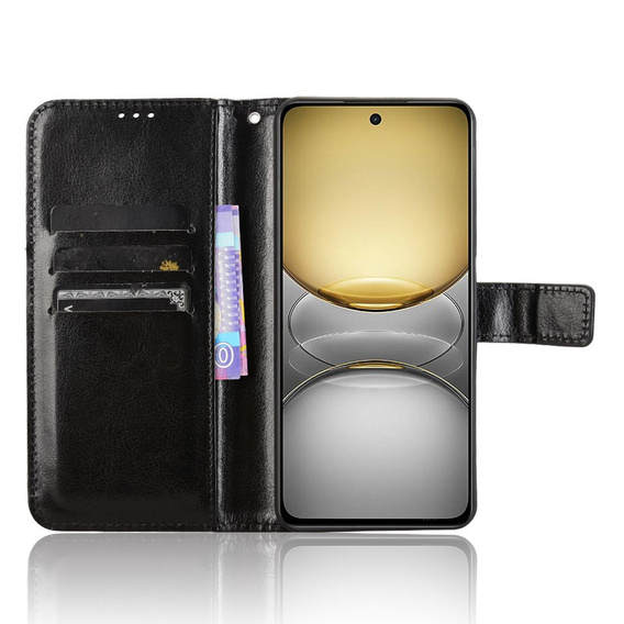 Klopové pouzdro pro Realme 14X / Realme C75, Crazy Horse Wallet, černé