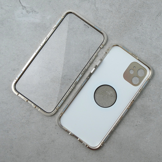 Magnetické pouzdro Dual Glass MagSafe pro iPhone 11, zlaté