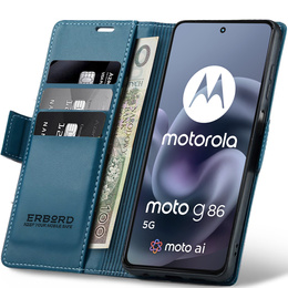 ERBORD Lesklá peněženka Litchi s klopou pro Motorola Moto G86 5G / G86 Power 5G