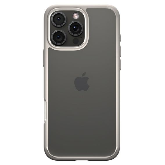 Pouzdro Spigen pro iPhone 16 Pro, Ultra Hybrid, béžové + 9H tvrzené sklo