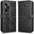 Flipové pouzdro pro Honor 400 Pro 5G, Wallet Rhombus, černé