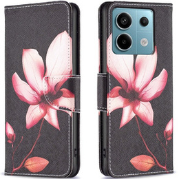 Klopové pouzdro pro Xiaomi Redmi Note 13 Pro 5G, Wallet, Lotus černé