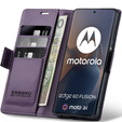 Pouzdro pro Motorola Edge 60 / 60 Fusion, ERBORD Glossy Litchi, flipová peněženka, fialové