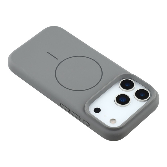 Silikonové pouzdro pro iPhone 17 Pro, pro MagSafe, proti nárazu, šedé