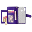 Klopové pouzdro pro Huawei P Smart 2019 / Honor 10 Lite, Glitter Mirror Wallet, fialové