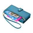 Klopové pouzdro pro Oppo Reno 13F 5G, Wallet Zipper Pocket, modré