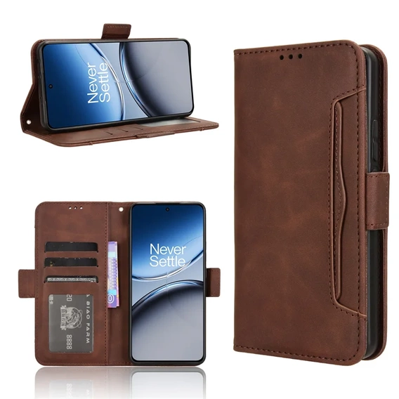 Klopové pouzdro pro OnePlus Nord 4, Card Slot, hnědé