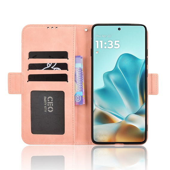 Klopové pouzdro pro Motorola Edge 60 / 60 Fusion, Card Slot, růžové